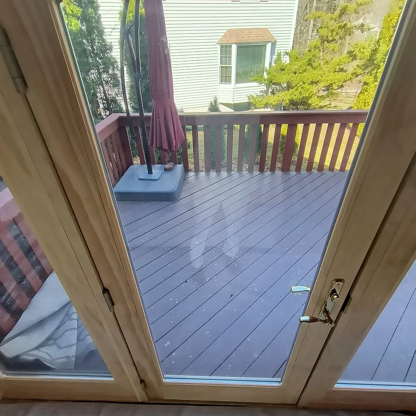 Smaller projects are always welcomed. 🚪🖌️ Here we were asked to protect these doors with a low odor clear satin sheen water based varnish. Applied 3 coats of Minwax Water Based Helmsman Spar Urethane for a smooth natural finish. Have something simi