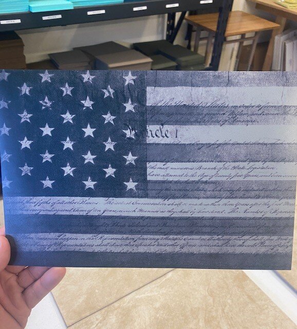 Kydex Infused US Flag with Consititution 11 7/8 X 7 7/8" 1 Sheet 