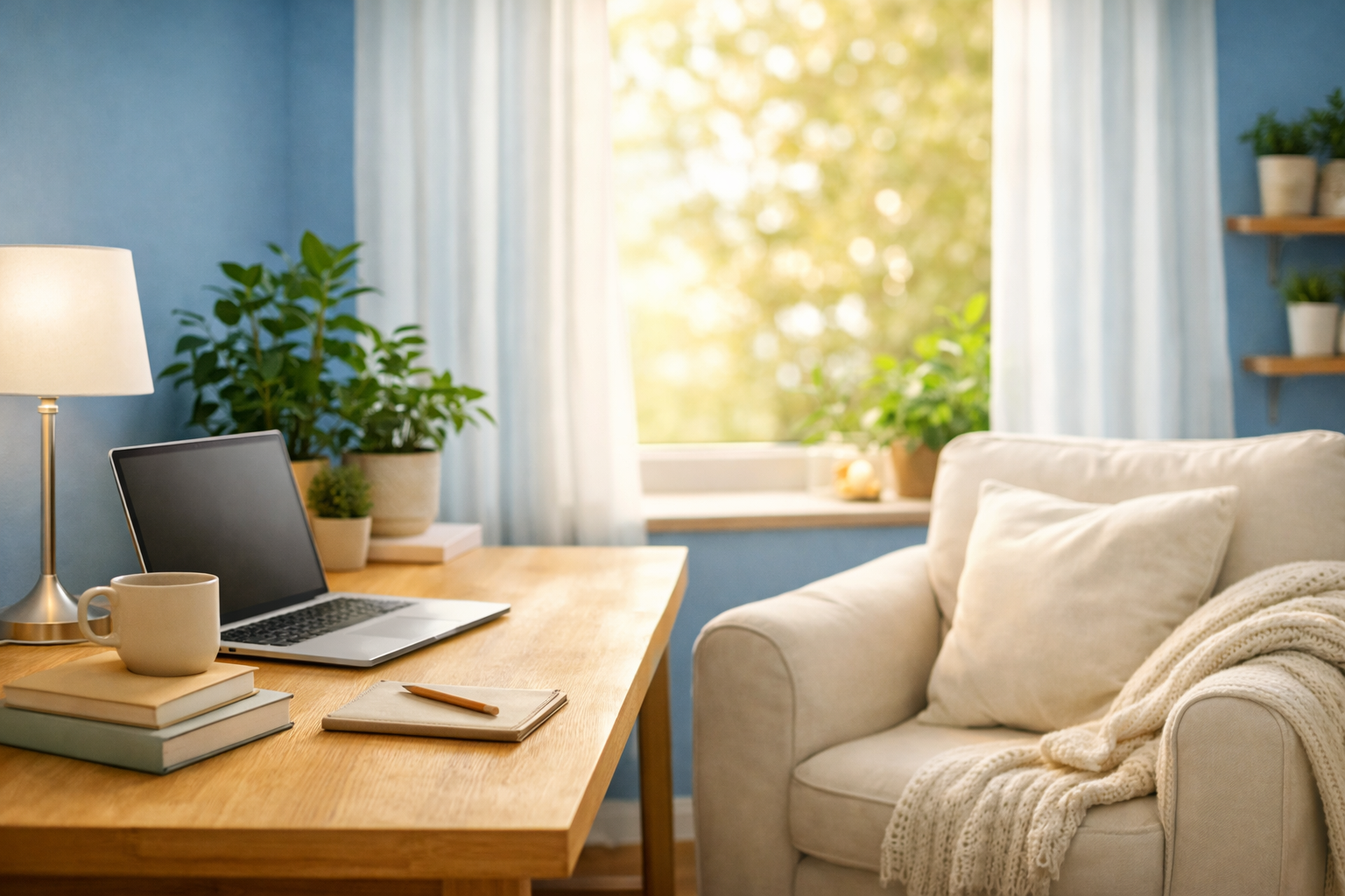 A warm and welcoming space for online therapy for anxiety, perfectionism, and trauma.