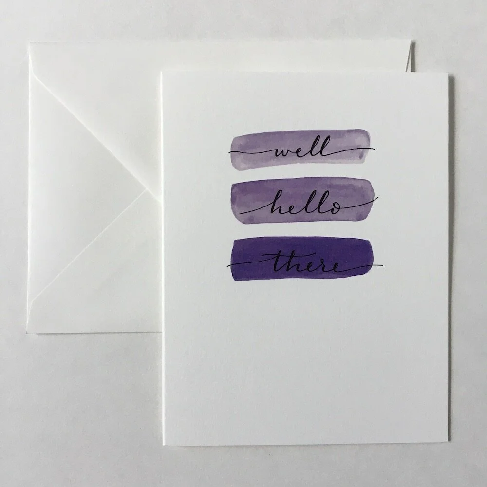 Well Hello There Watercolor Card