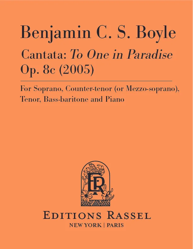 Cantata No. 1: To One in Paradise Op. 8c (Piano Reduction) - Score