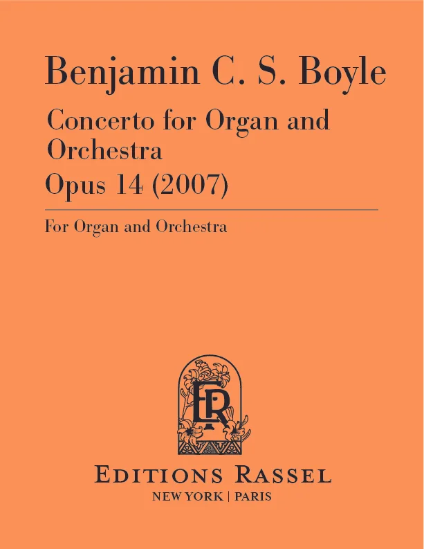 Concerto for Organ and Orchestra - Full Score &amp; Parts (2/2/2/2, 4/2/3/1, 5perc, timp. harp, 12/12/10/8/6)