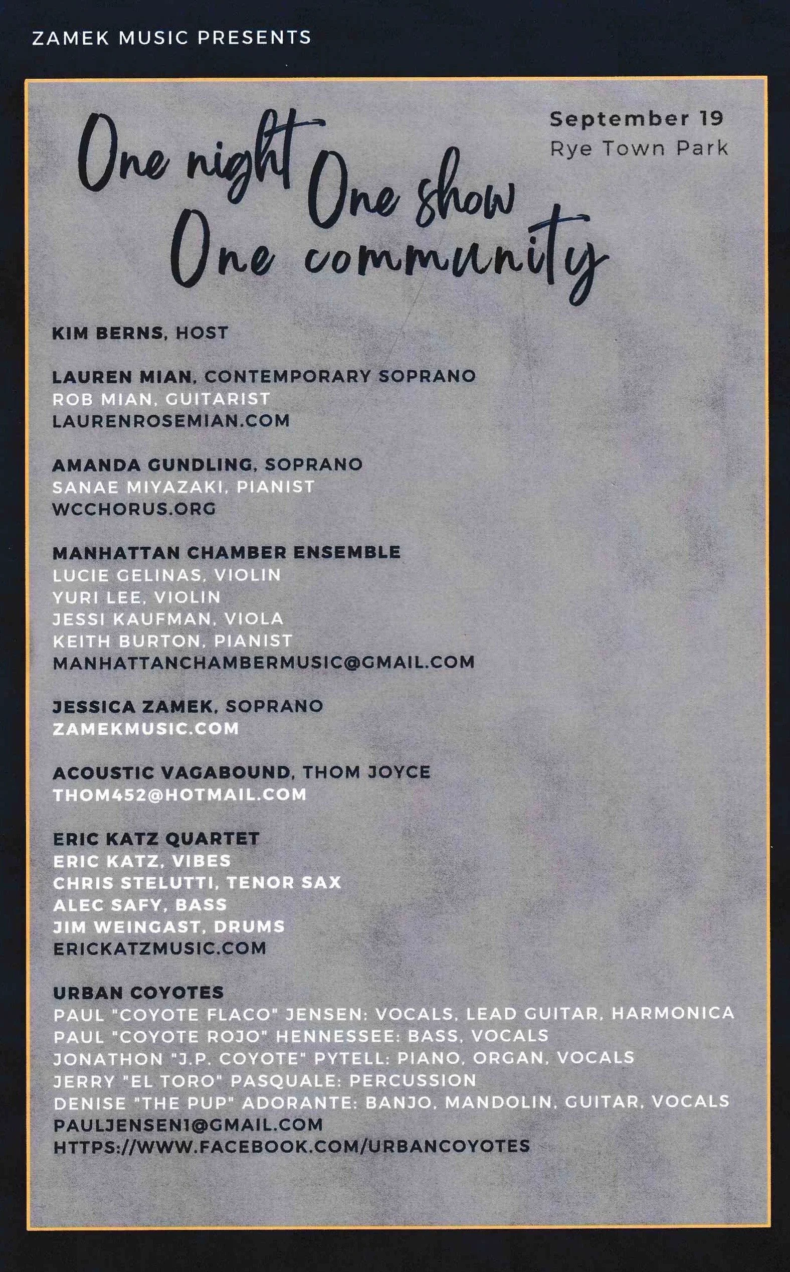 One Night, One Show, One Community 