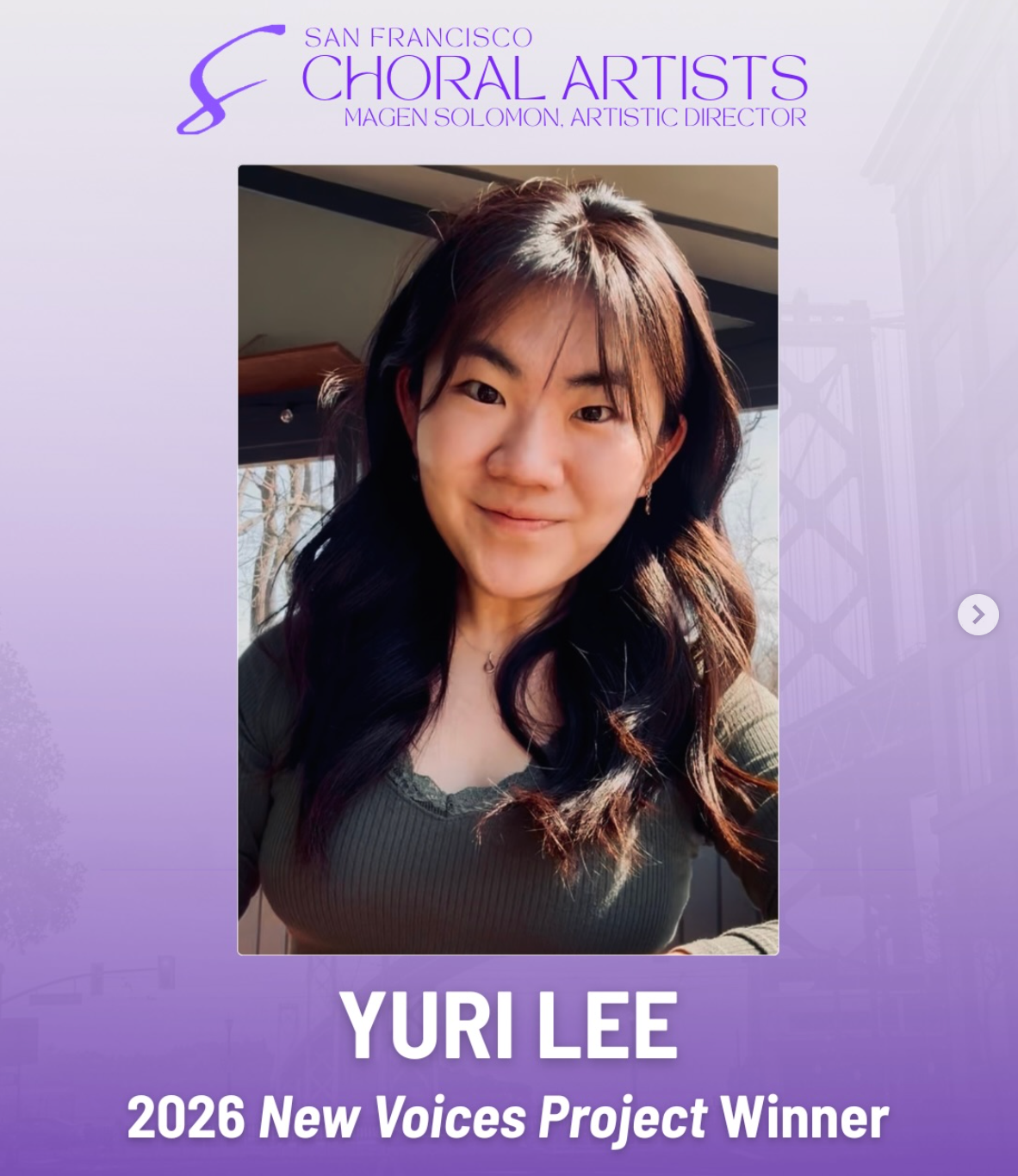 Winner of New Voices Project for Composers Under 30