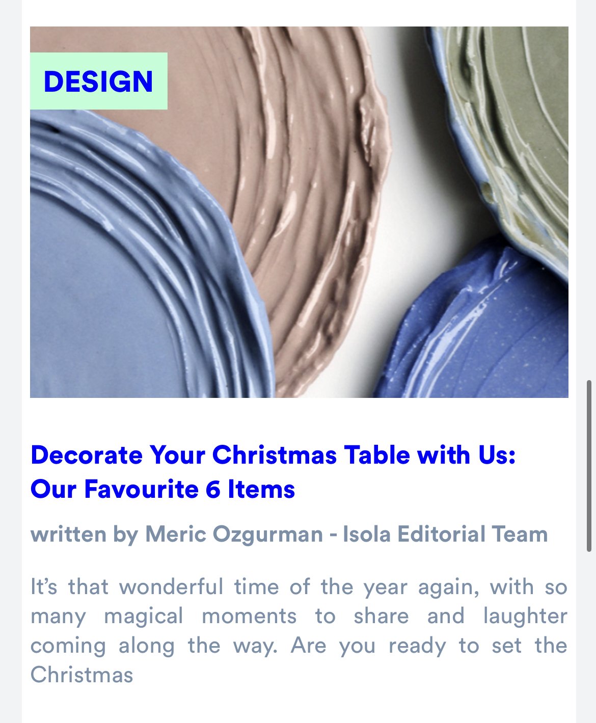 Isola Design Decorate your Christmas table