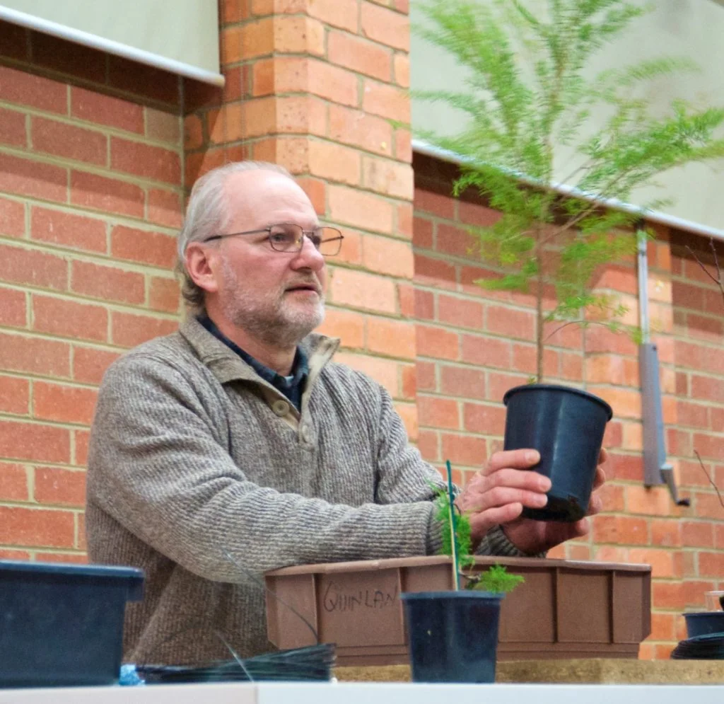 Michael talking about issues relevant to native species.