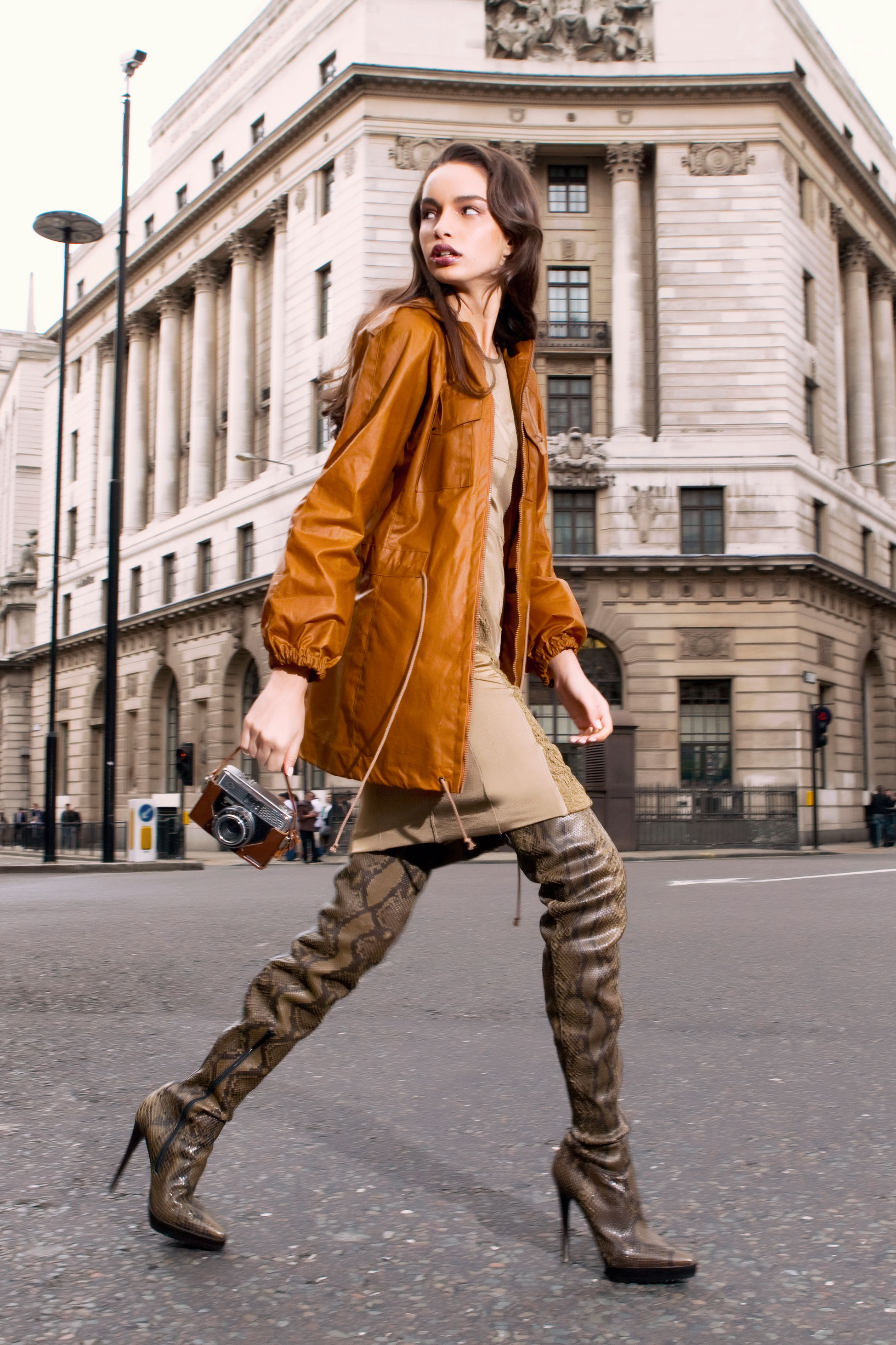  Model Luma Grothe wearing Burberry Snakeskin Boots 