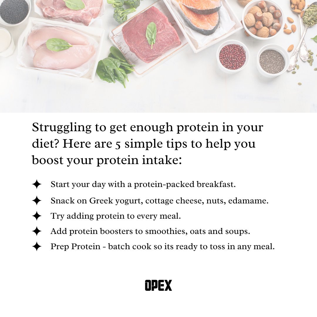 Struggling to hit your protein goals? 💪 It doesn&rsquo;t have to be complicated! Start your day with protein-rich foods like eggs or Greek yogurt, keep smart snacks handy, and add a protein source to every meal. Boost your meals with powders, milk, 