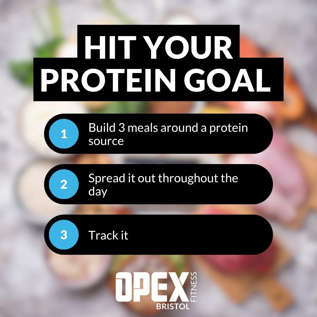 💪 Hit your protein goal with a simple strategy:

✅ Build each of your three main meals around a quality protein source.
✅ Spread your protein intake throughout the day instead of saving it all for one meal.
✅ Track your intake to stay consistent and