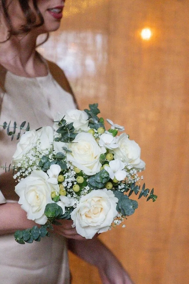 bridesmaid with flowers