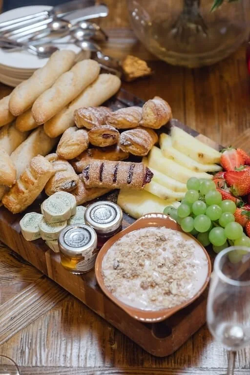 food at bridal preps