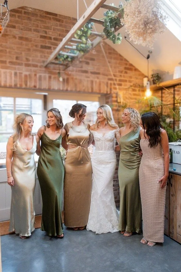 bride with bridesmaids
