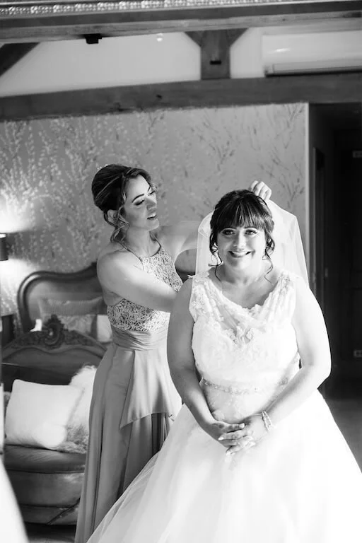 black and white bride photography