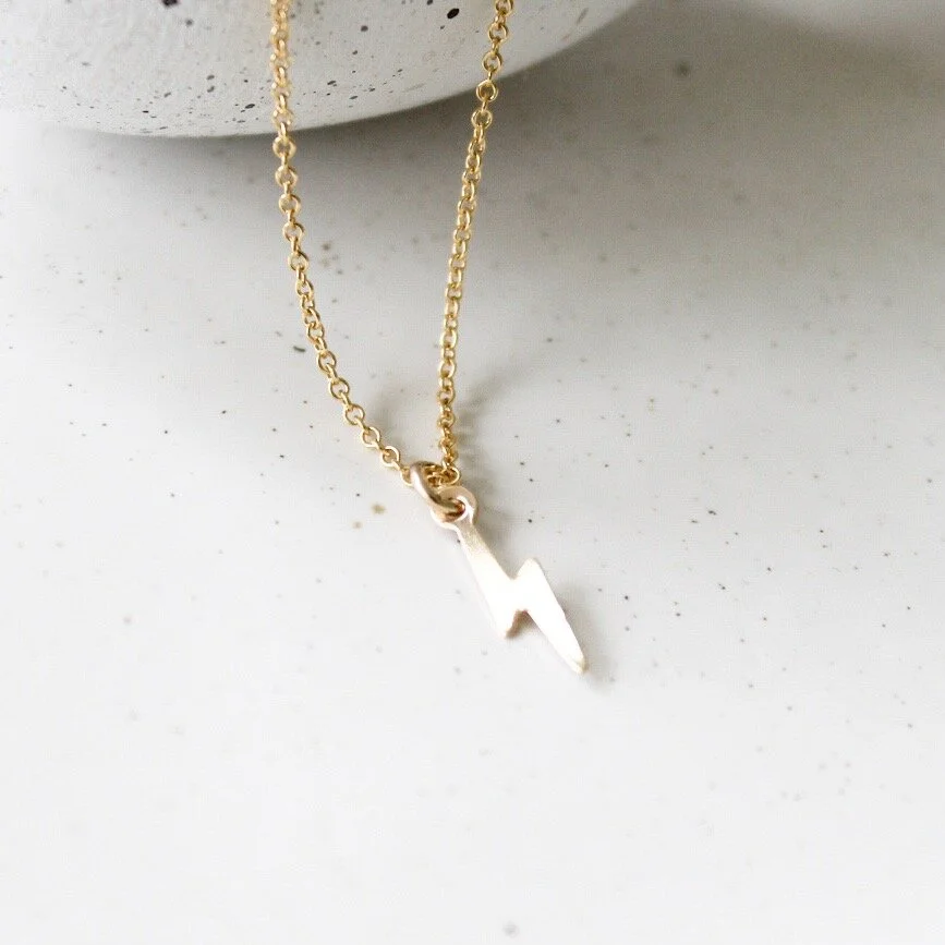 Gold lightning bolt necklace — carolyn 