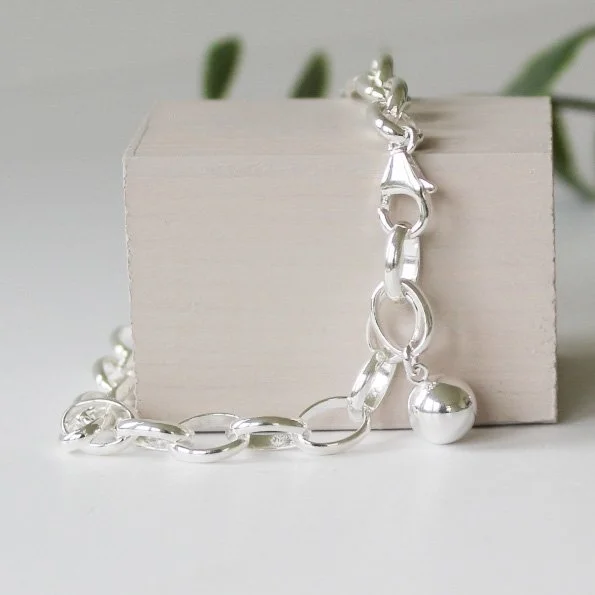 Silver chunky belcher chain bracelet 