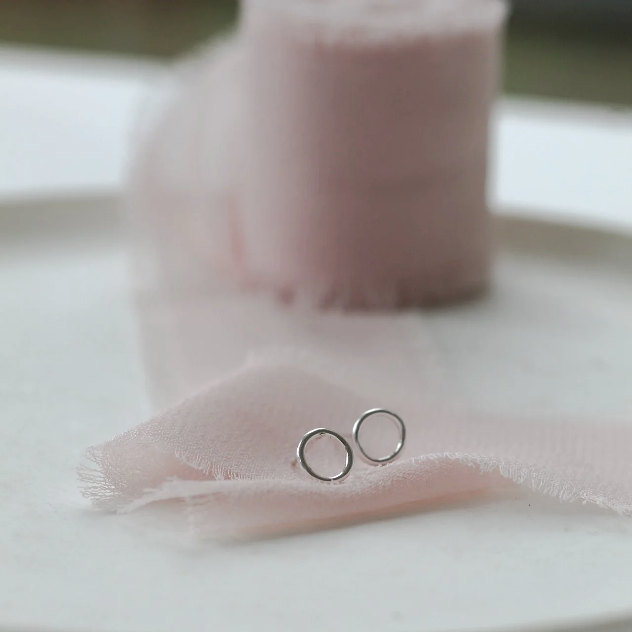 Silver small circle studs