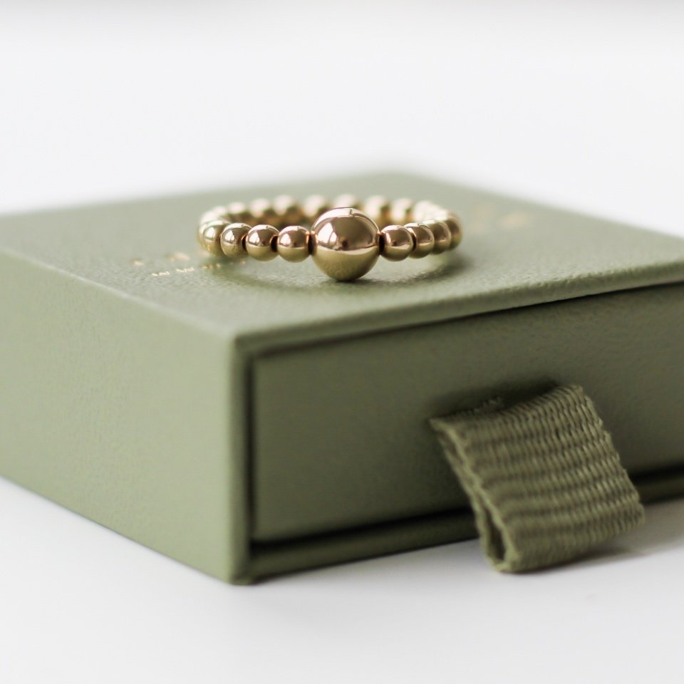 Gold ball ring