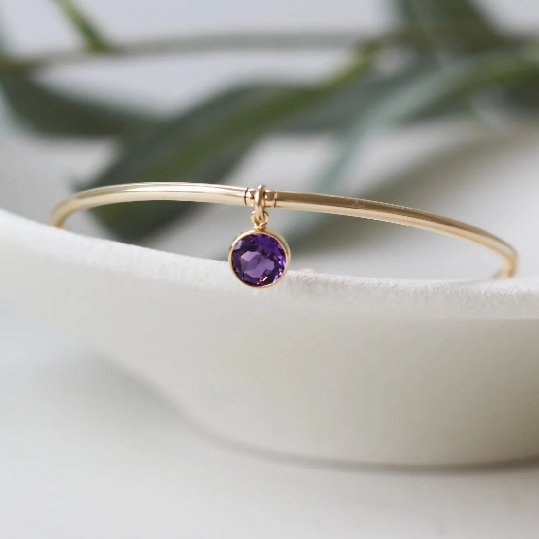 Gold filled bracelet with Amethyst stone
