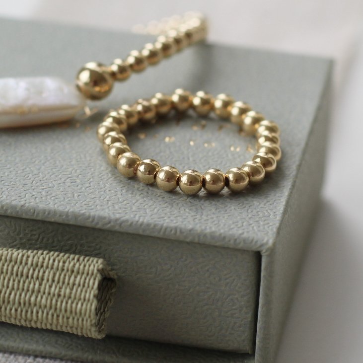 Gold filled plain 3mm beaded stacking ring