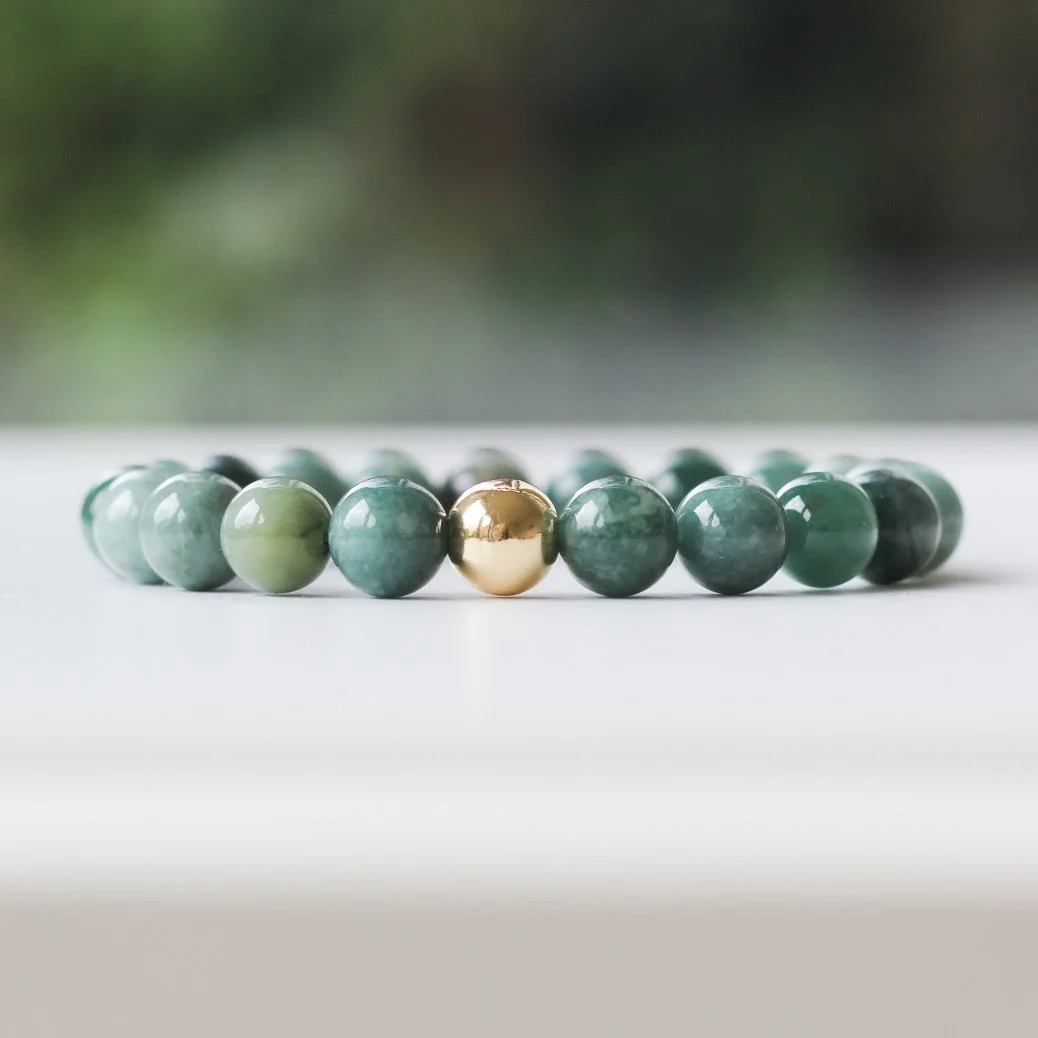 Guatemala Jade and gold filled chunky Summer bracelet
