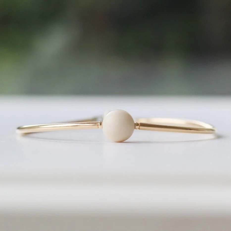 Gold filled bracelet with River Stone