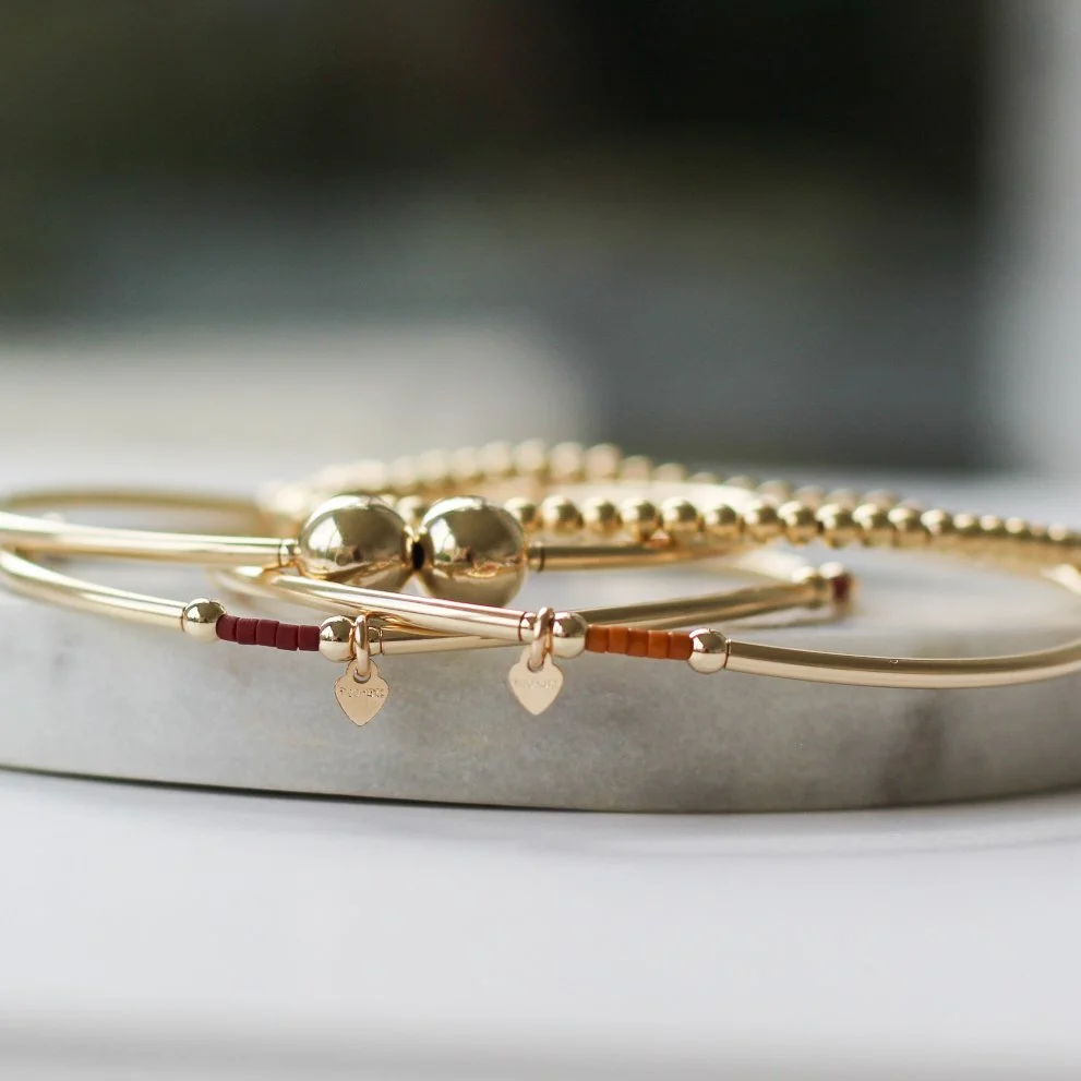 gf pumpkin:burgundy:2ball bracelets.JPG