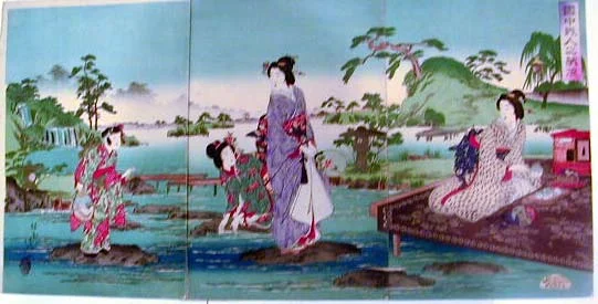  Beautiful Women Enjoying Cool of Garden