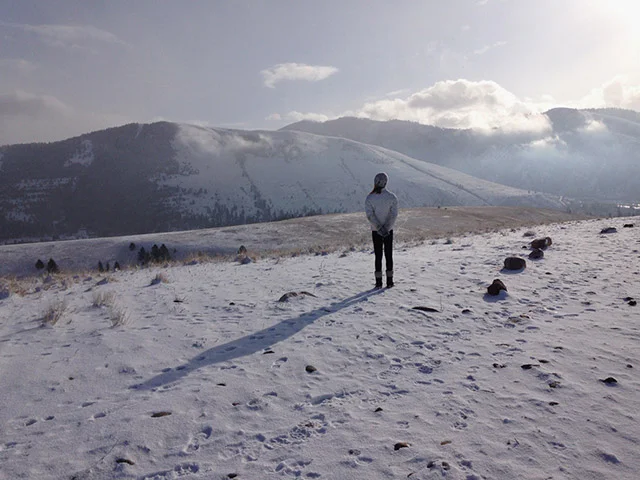 Susan on a winter hike in Missoula