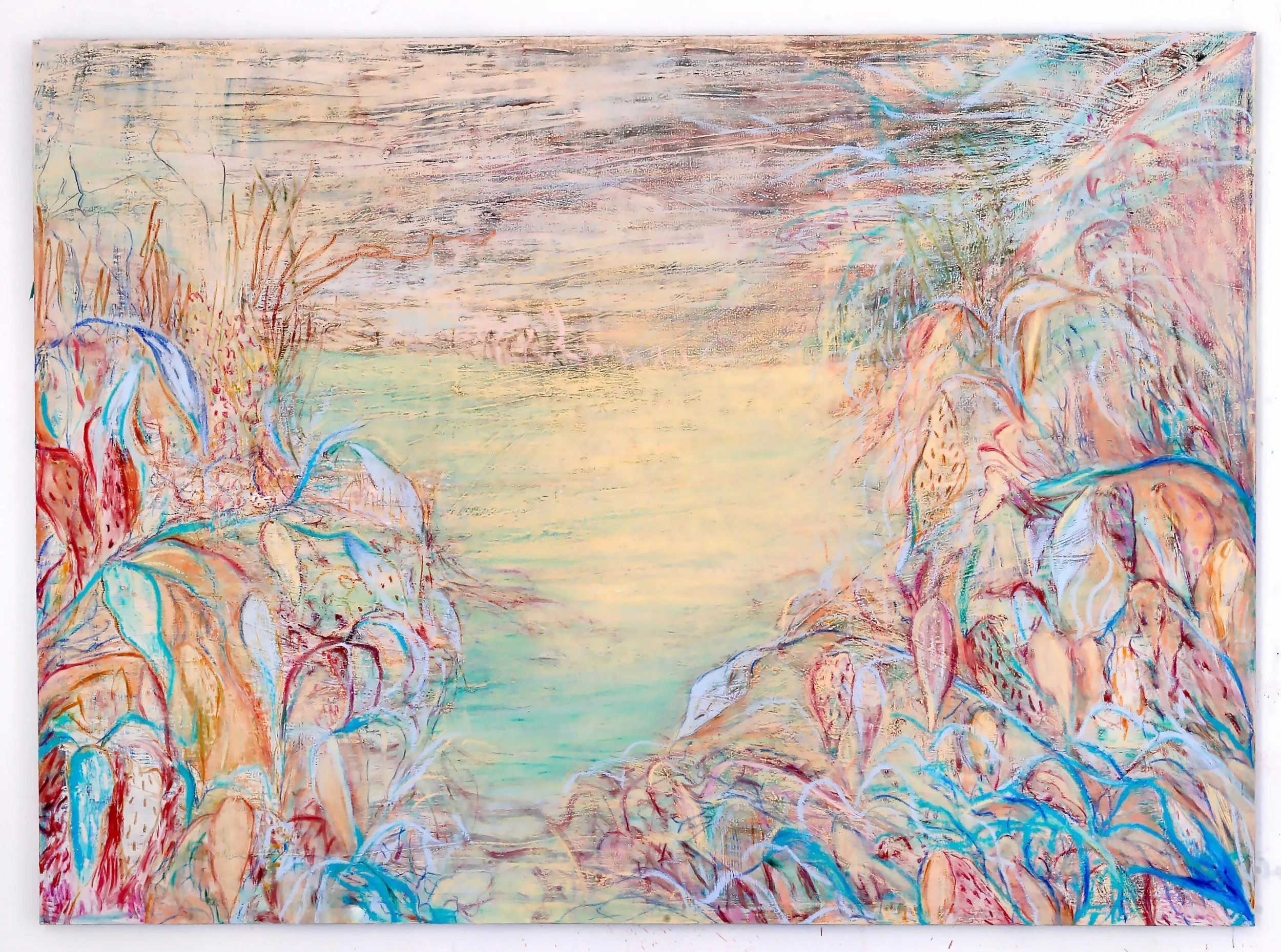 Cela Luz  Nostalgia , 2025 óleo e bastão sobre tela 150 x 200 cm