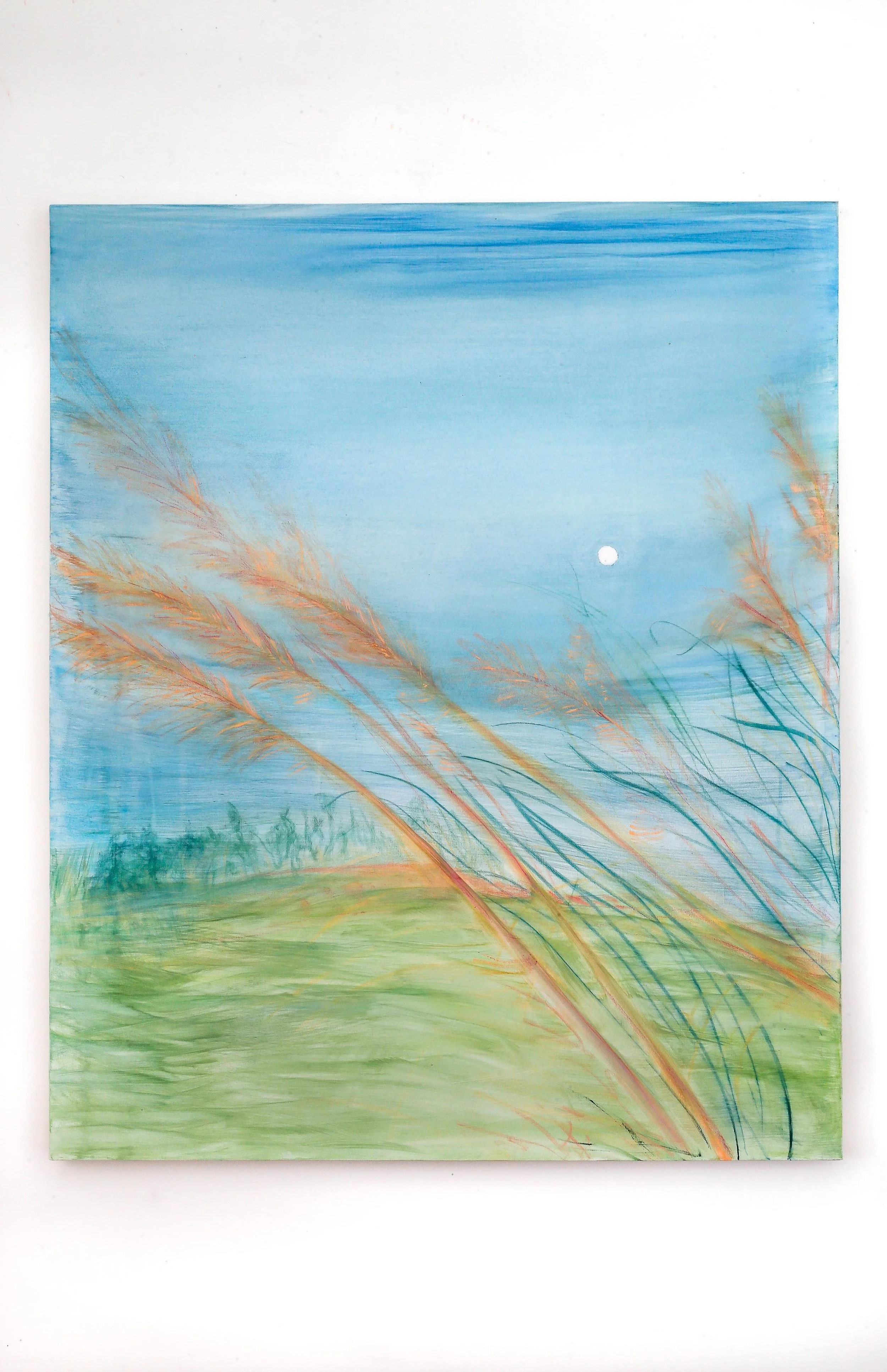 Cela Luz  Sopro (1) , 2025 óleo e pastel sobre tela 150 x 127 cm