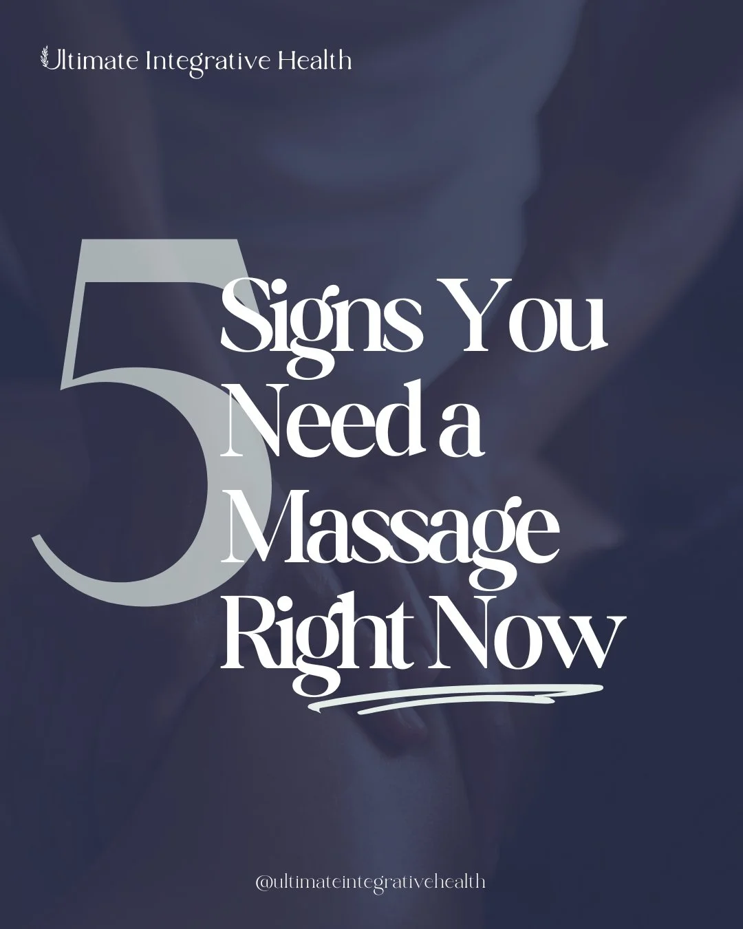 5 Signs You Need a Massage:

1: Constant Headaches 🥴
Tight muscles in your neck, shoulders, and jaw can sometimes lead to tension or trigger point headaches. Massage therapy helps release built-up tension, improving circulation and easing pain.

2: 
