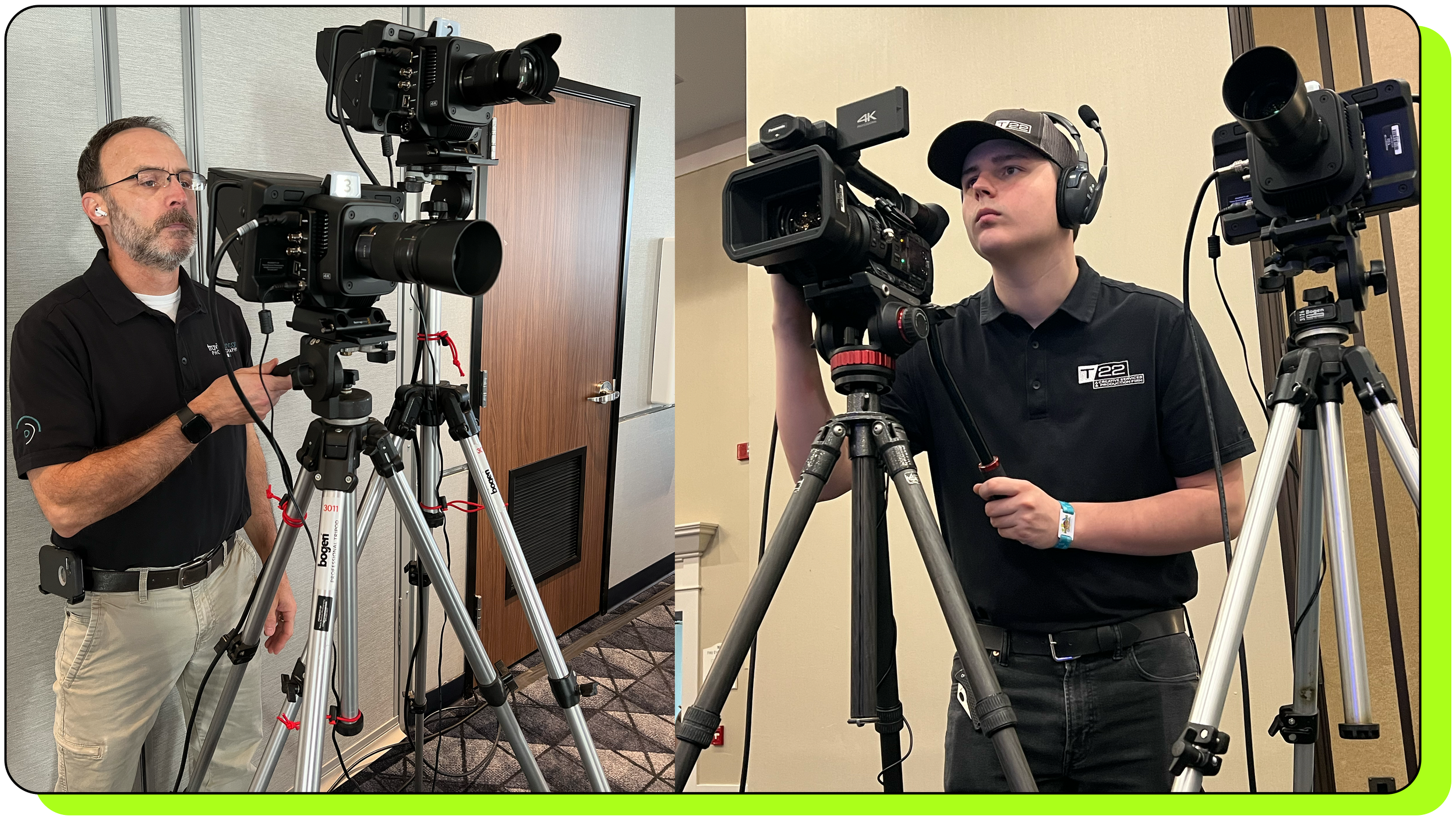 Two video camera operators at work