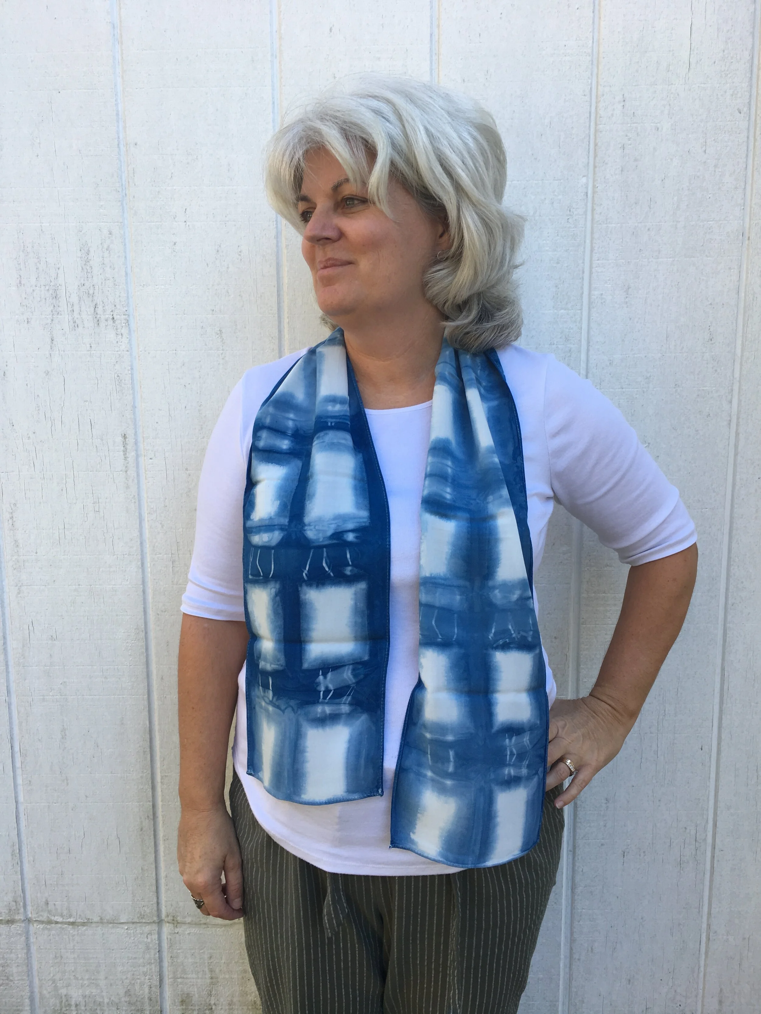 Shibori rayon scarf 