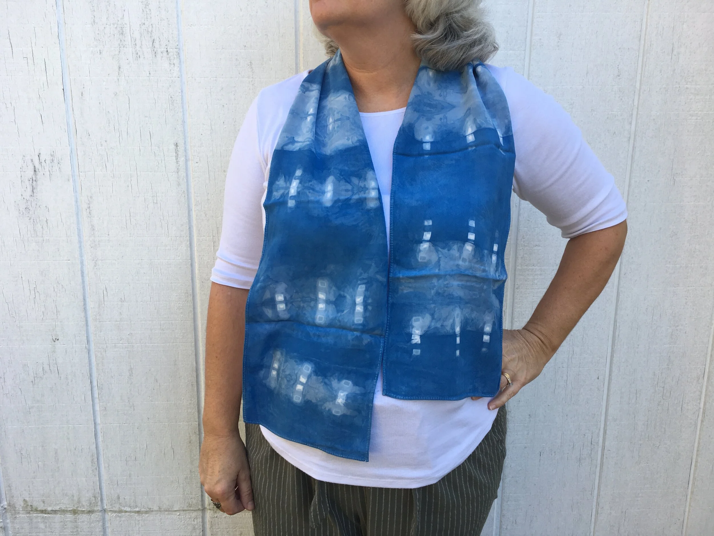 Shibori rayon scarf