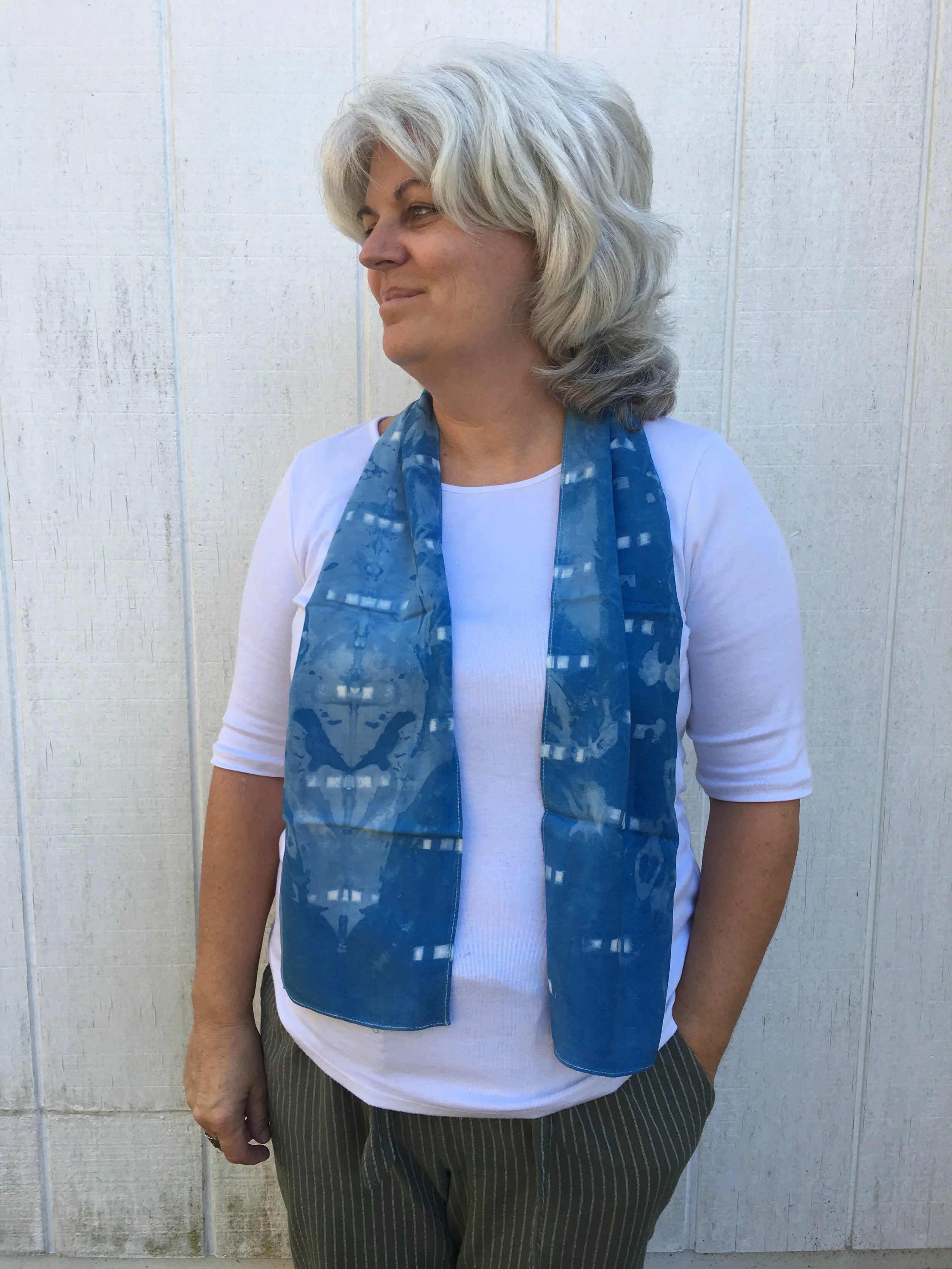 Shibori rayon scarf