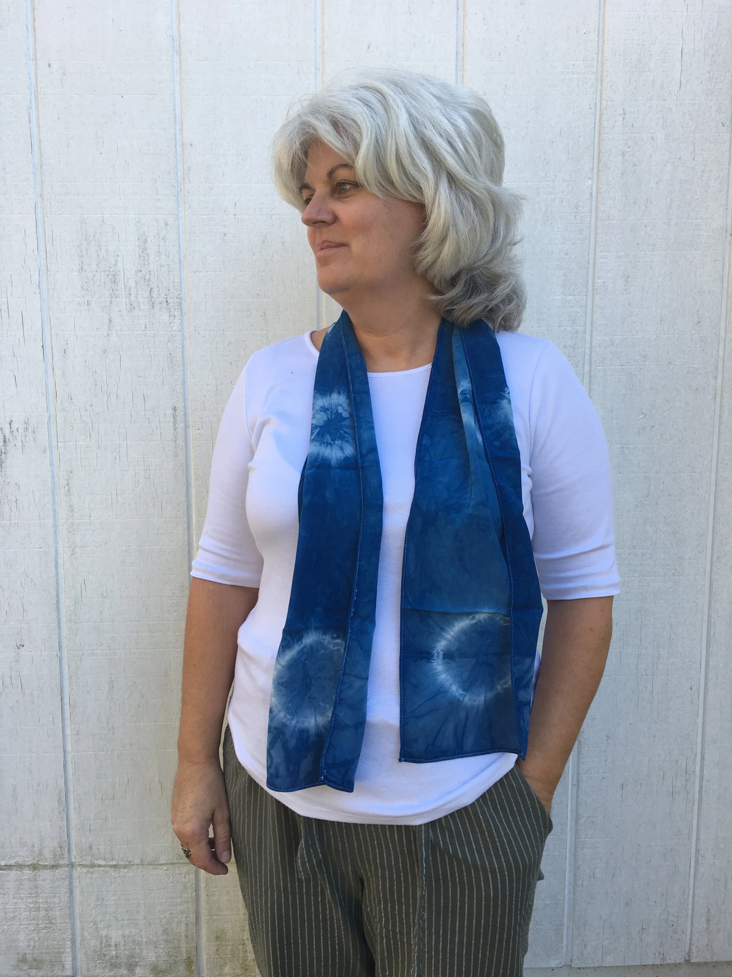 Shibori rayon scarf