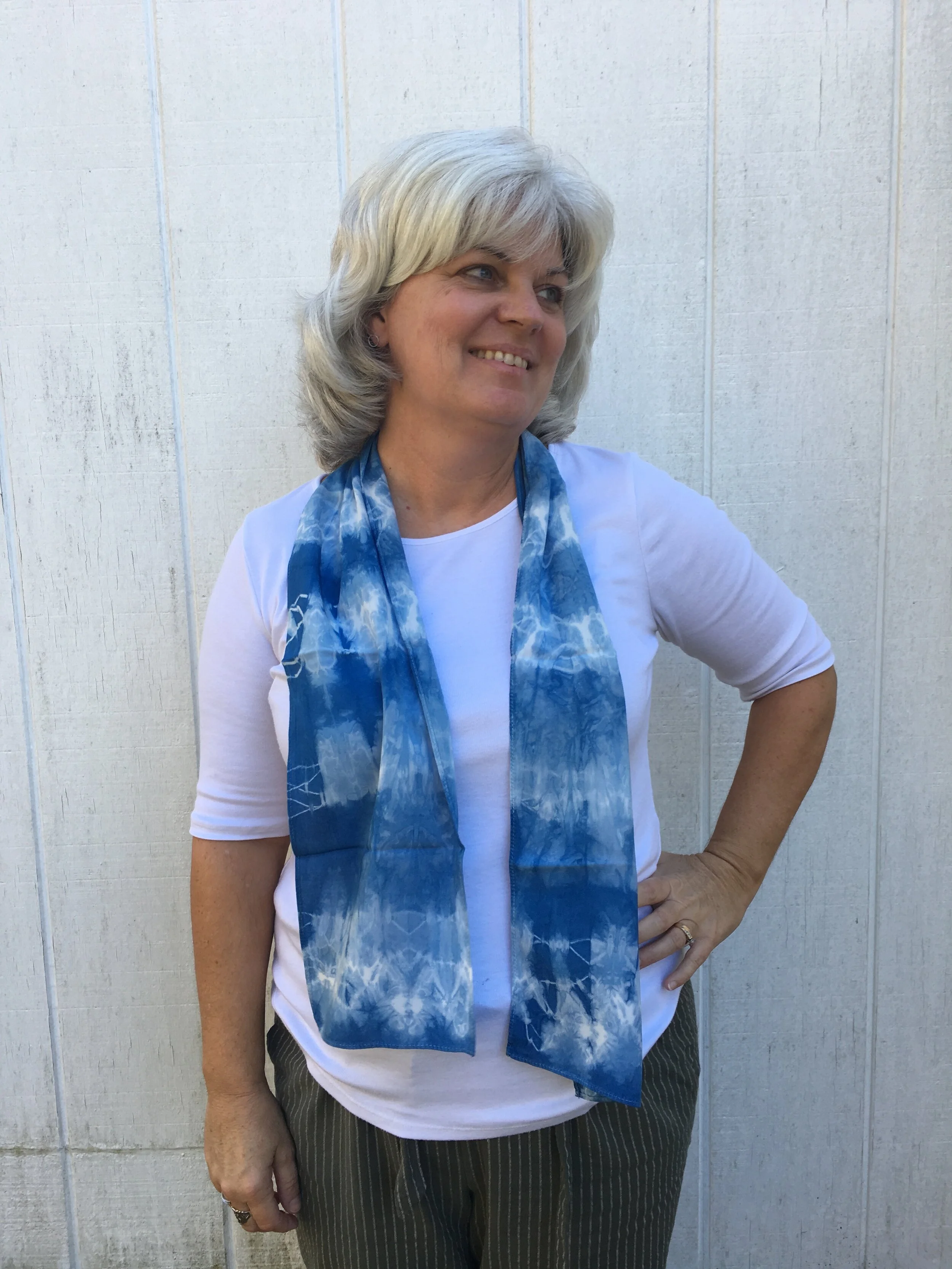 Shibori rayon scarf