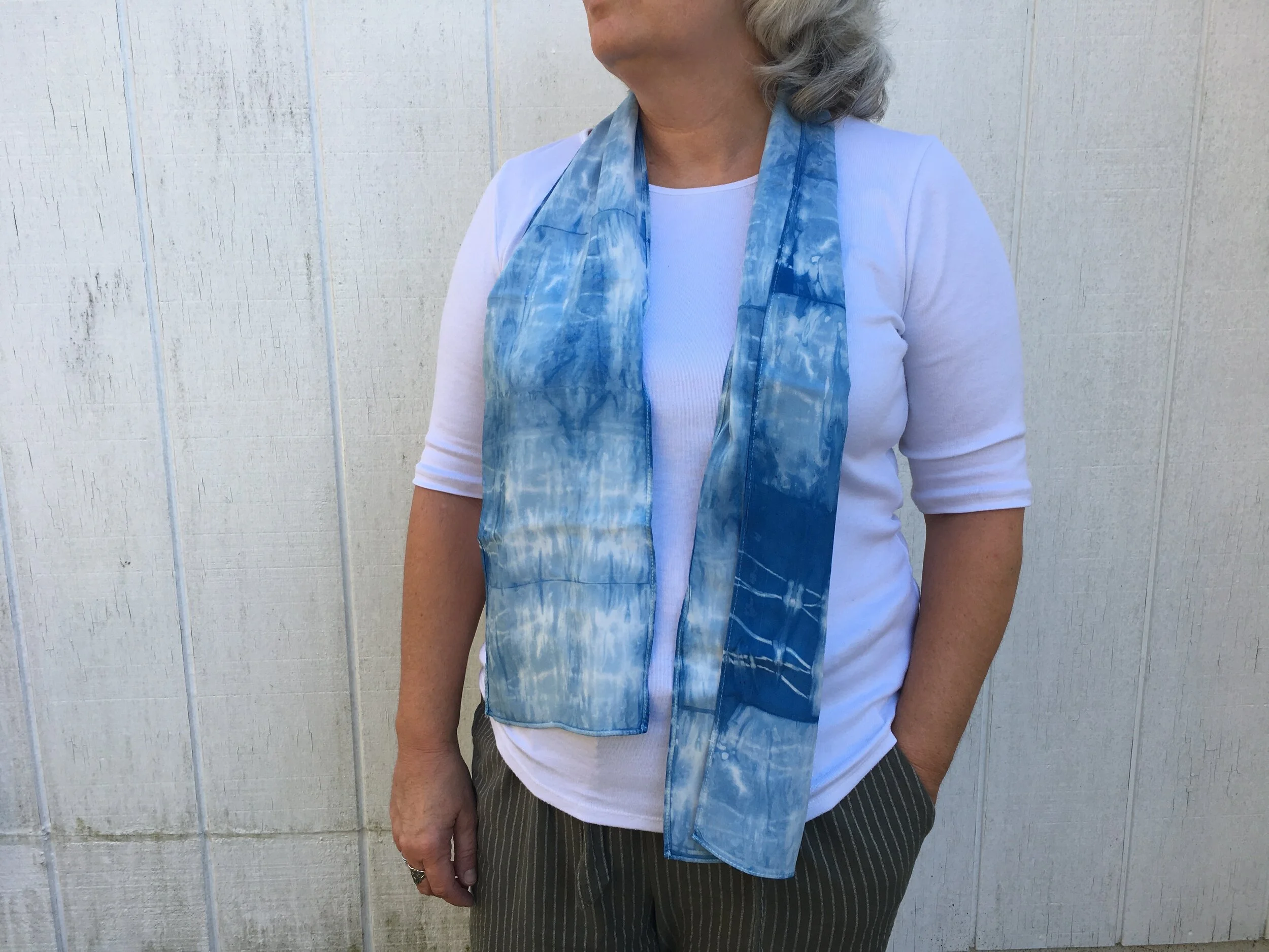 Shibori rayon scarf