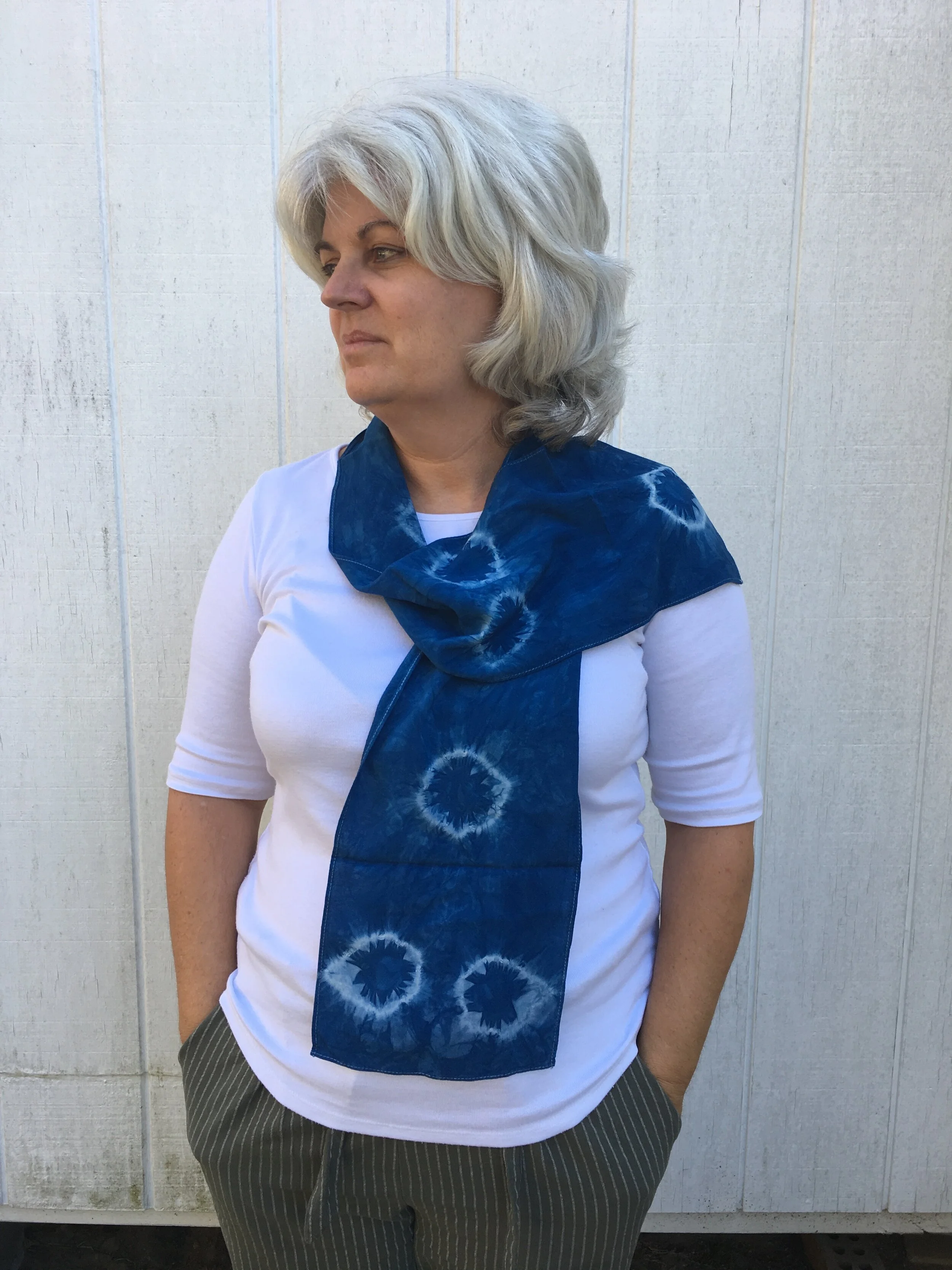 Shibori rayon scarf