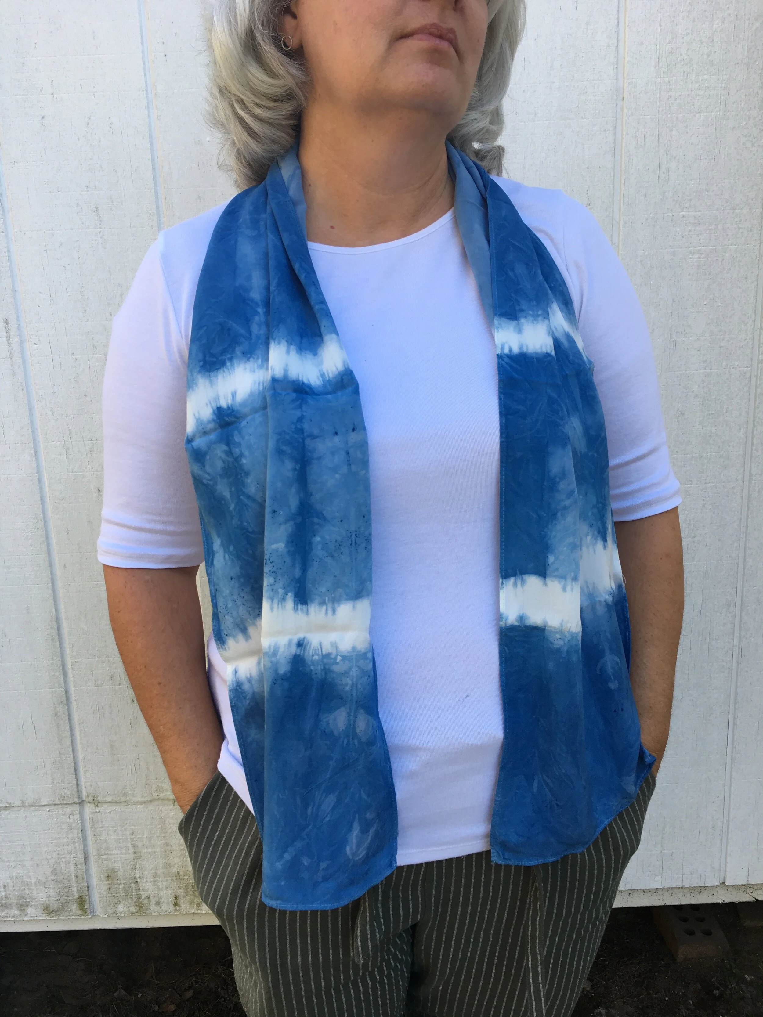 Shibori rayon scarf