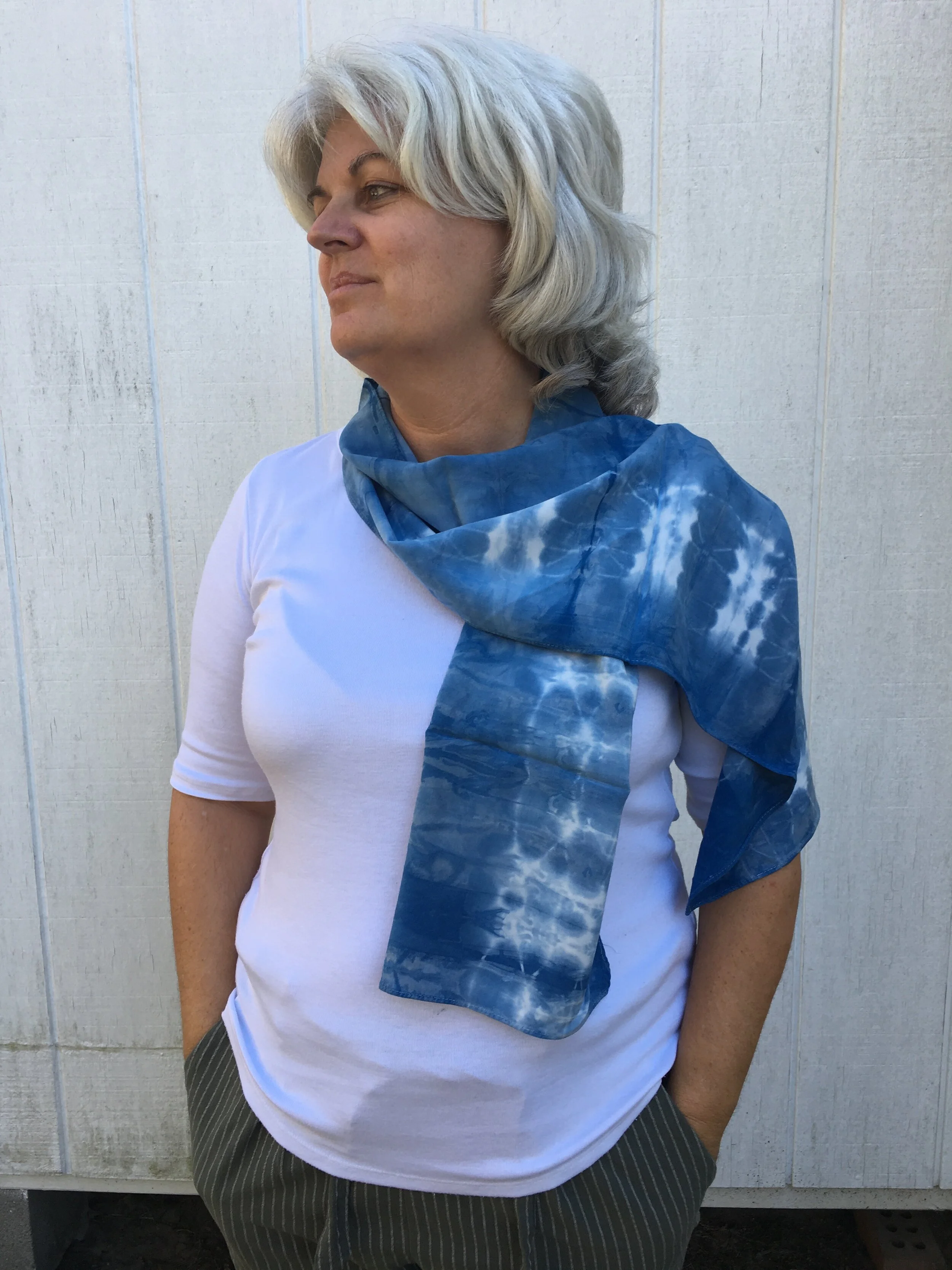 Shibori rayon scarf