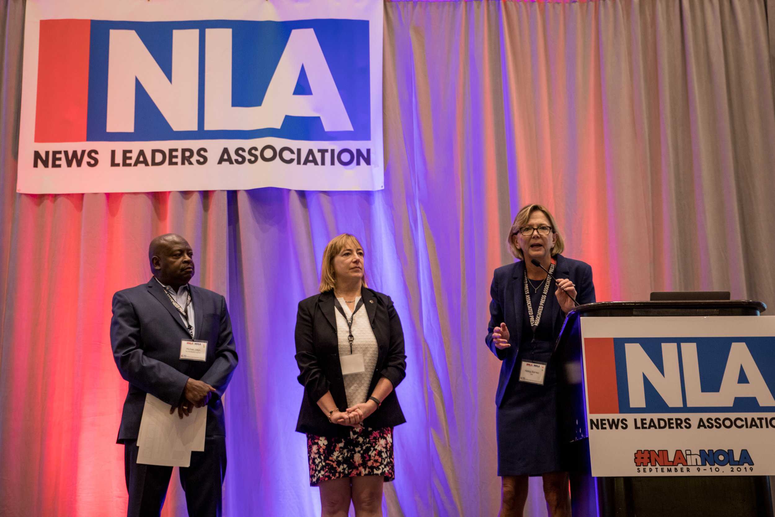 Nancy Barnes, Angie Muhs and Michael Days speak at the NLA Conference Opening.  Photo Courtesy: Eric Pritchett  