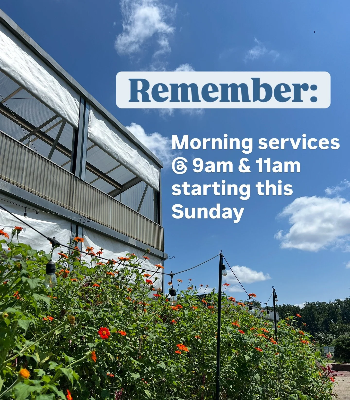 Don’t forget to set your alarm if you plan to be at the 9am service ⏰ (or you’ll just be really early for the 11am service)