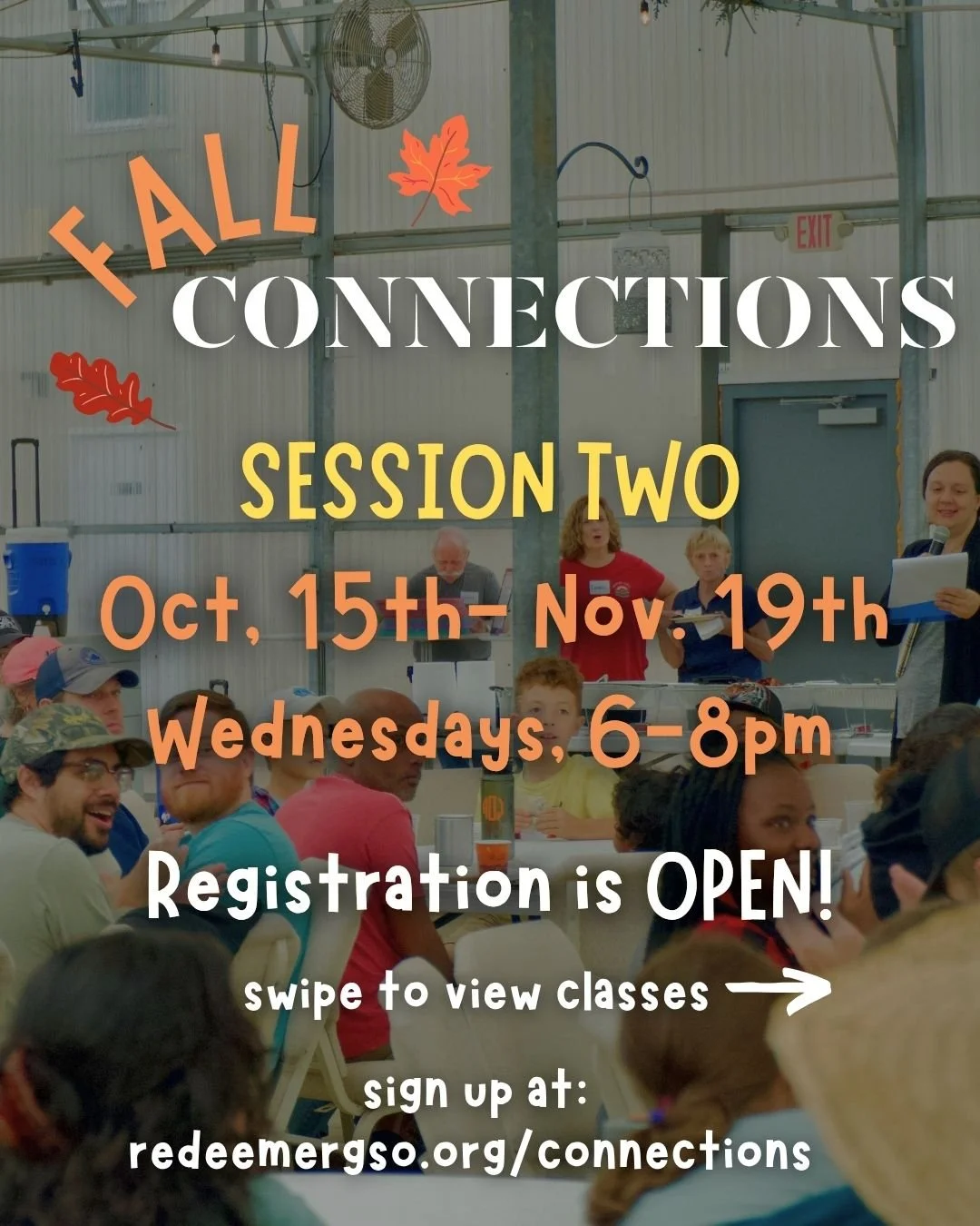 We're wrapping up our first session of Fall Connections this week and will start our next 6-week session of classes on October 15th!
Connections is our time when we gather on Wednesday evenings to enjoy fellowship with one another over a shared meal