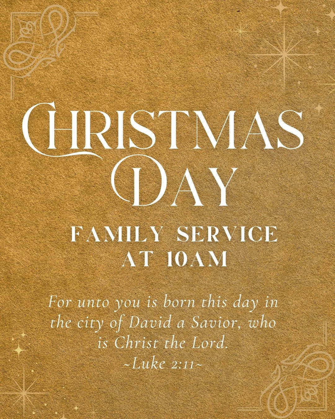 Come celebrate the birth of our Lord and Savior at our Christmas morning family service!