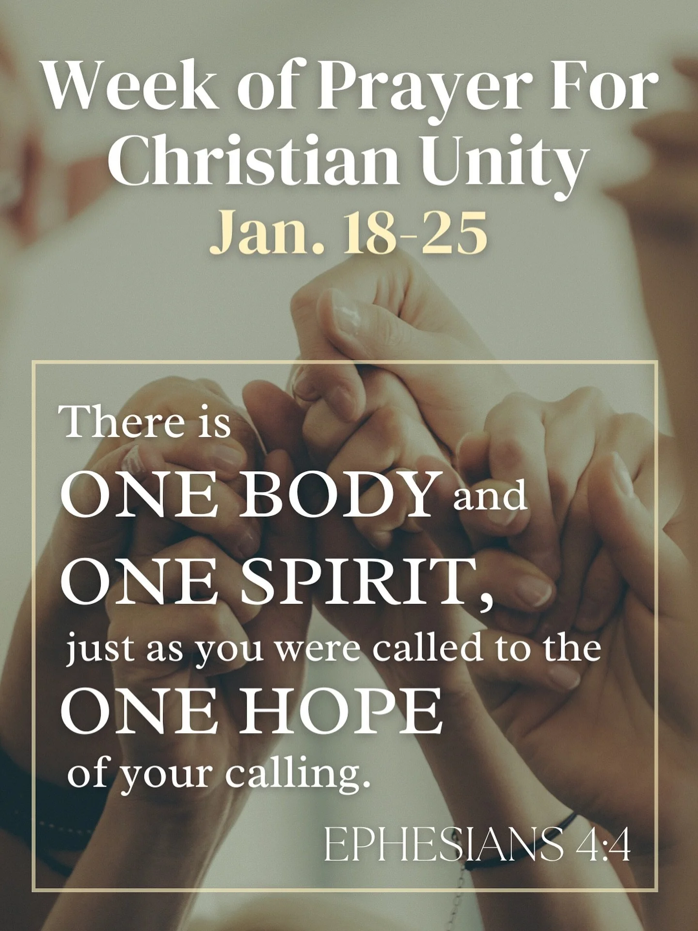 As we begin this Week of Prayer for Christian Unity, join with us in praying with our Christian brothers and sisters from around the world and across denominations for the universal Church.

You can get the prayer and reflection guide on our website 