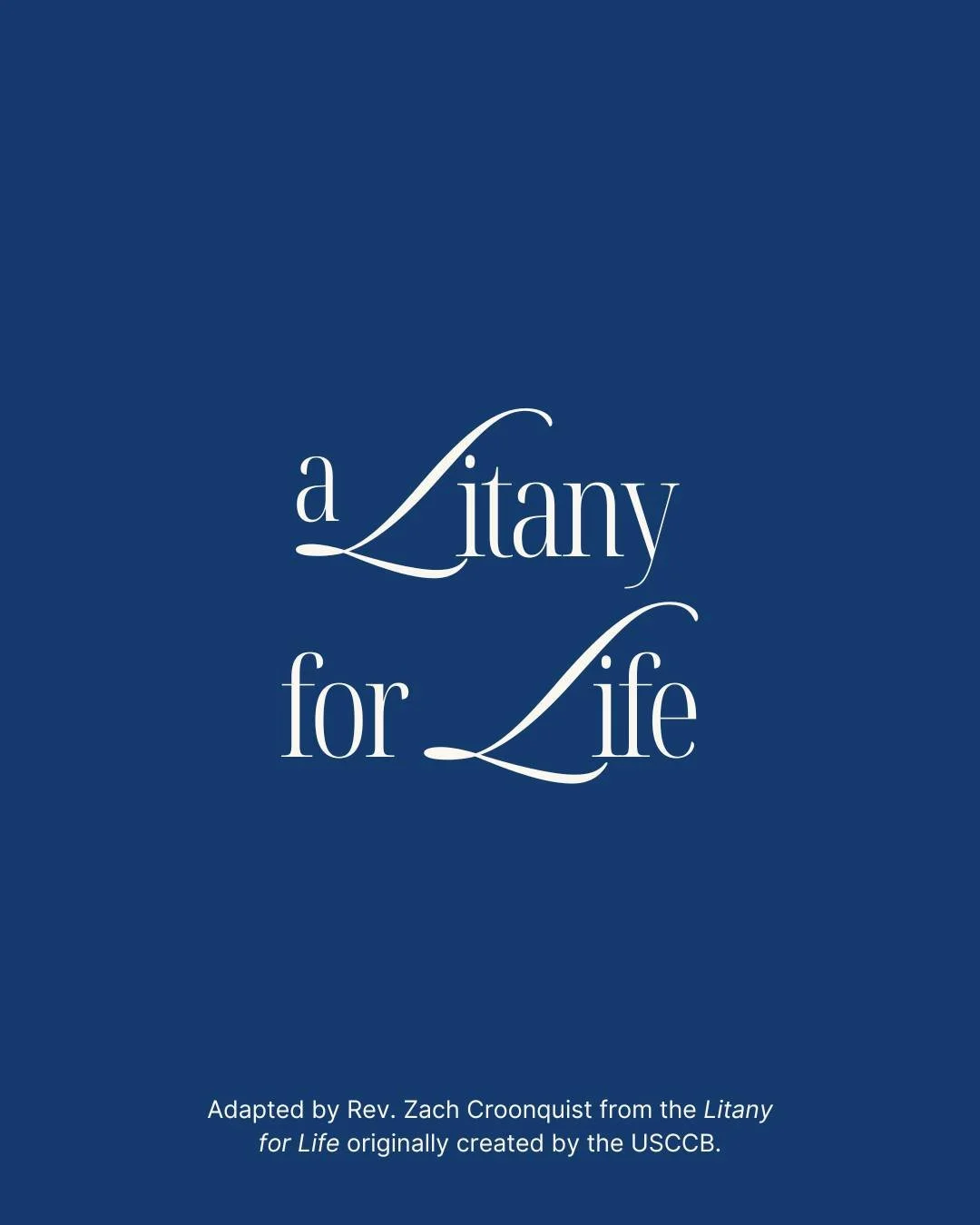 During our service this past Sunday, we prayed this Litany for Life. We invite you to continue to use it to pray for the life of the world, and for the love that comes from God.