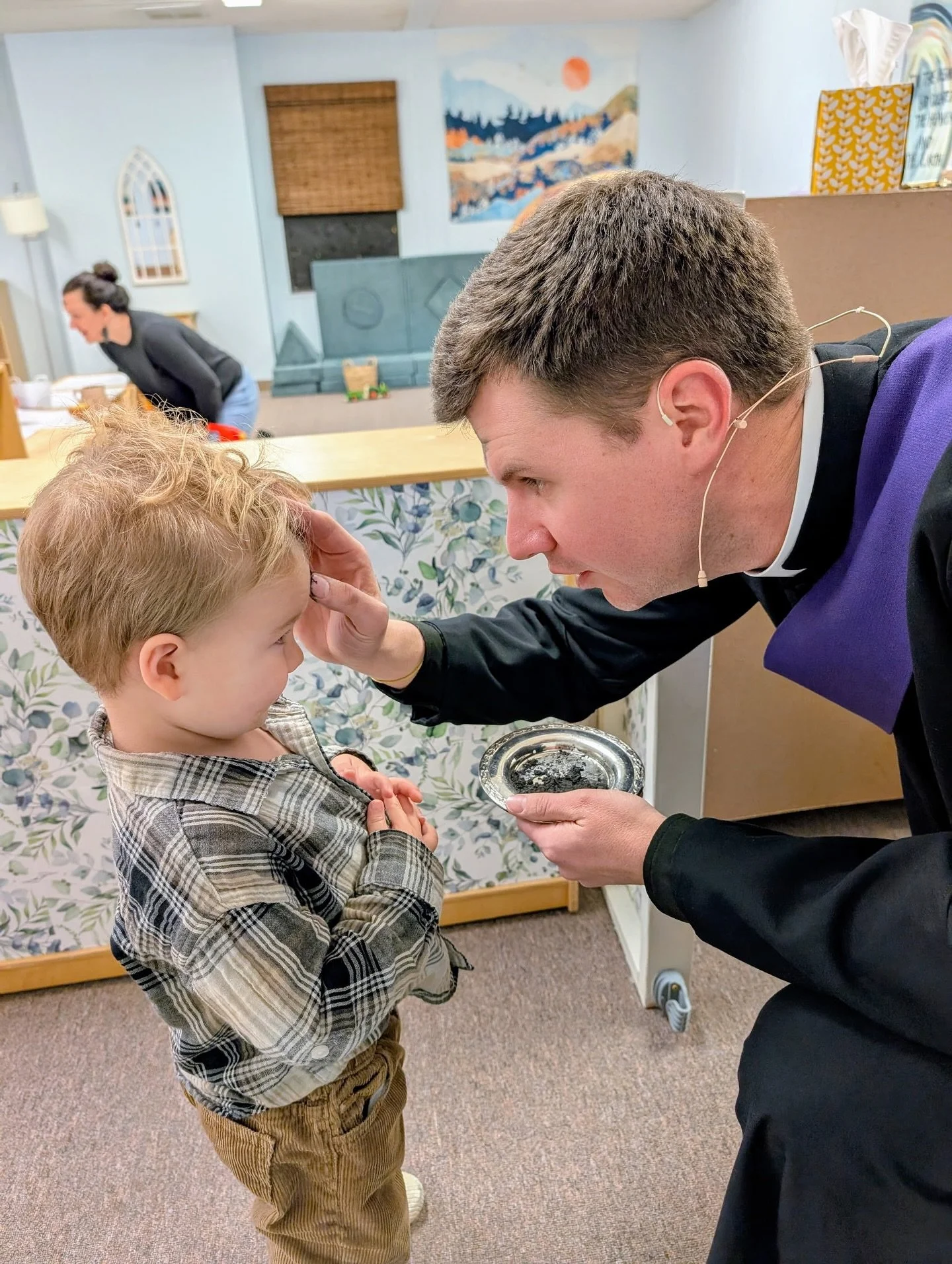 &ldquo;Whoever receives one such child in my name receives me, and whoever receives me, receives not me but him who sent me.&rdquo; ✝️ Mark‬ ‭9‬:‭37‬, ‭ESV‬‬

One of our littlest saints in the nursery receiving ashes from Deacon JD on Ash Wednesday.