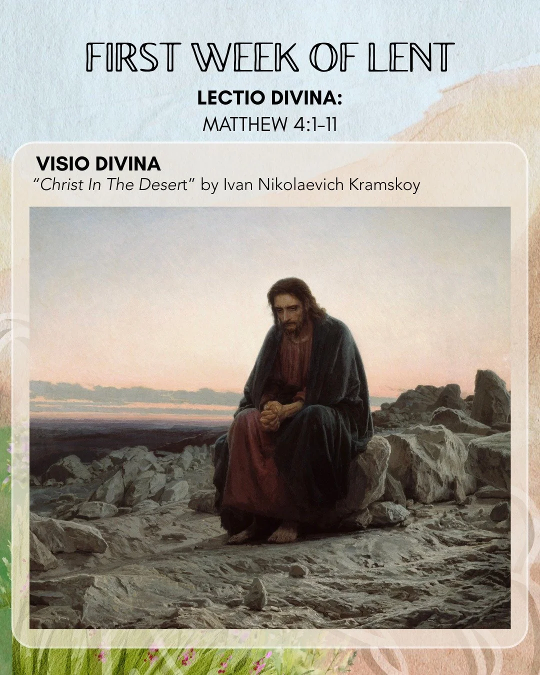 As we come to the end of the first week of Lent, if you haven't yet been able to do the Lectio Divina or Visio Divina practices found in our Restored series guide, we invite you to spend just 5 minutes today with the story of Jesus in the wilderness.