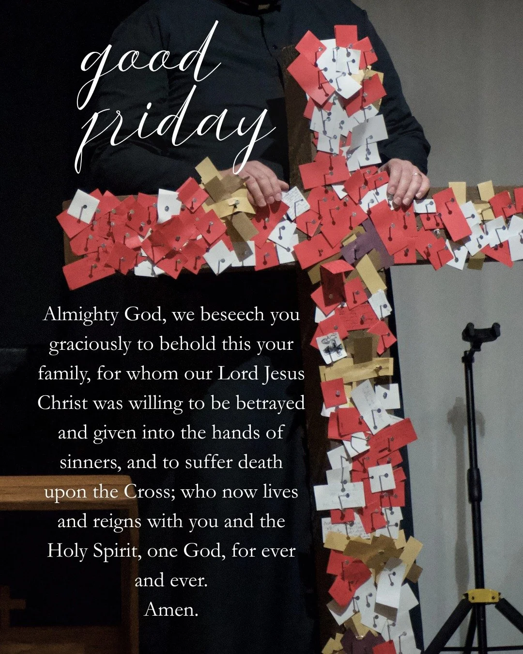 "Greater love has no one than this, that someone lay down his life for his friends." John 15:13

At our Good Friday service (starting at 6pm) we will recall the events of the crucifixion of Christ, and will nail our own sins to the cross as
